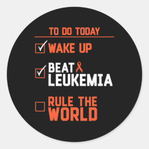 Spaß Wecke Beat Leukemia - die Regel für den Weltk Runder Aufkleber
