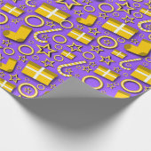 Spaß Weihnachten auf Lila Geschenkpapier (Ecke)