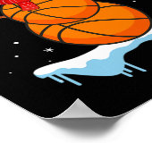 Spaß Weihnachten Basketball Santa Snowman Poster (Ecke)