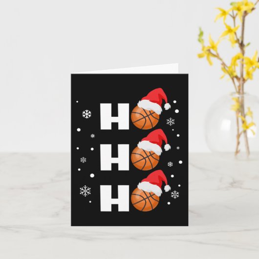 Spaß Weihnachten Basketball Spieler Ho Ho Ho Ho Sp Karte (Gelbe Blume)