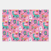 Spaß Weihnachten Dinosaurier Dog Parrot Avocado Ca Geschenkpapier Set (Vorderseite 2)