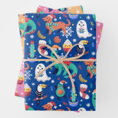 Spaß Weihnachten Dinosaurier Dog Parrot Avocado Ca Geschenkpapier Set (Beispiel)