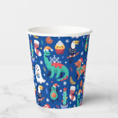 Spaß Weihnachten Dinosaurier Dog Parrot Avocado Ca Pappbecher (Rückseite)