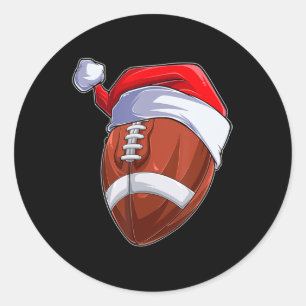 Spaß Weihnachten Fußball Ball Weihnachtsmannmütze Runder Aufkleber