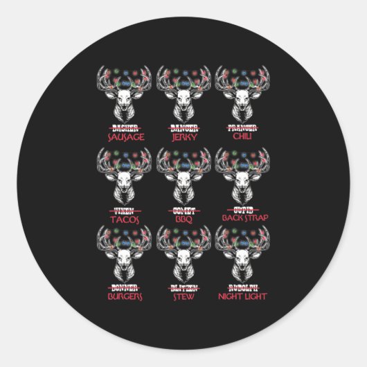 Spaß Weihnachten Hirsch Bow Jagd Weihnachtsmänner  Runder Aufkleber (Vorderseite)