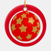 Spaß Weihnachten Hühnchen Gruß Rote Keramik Orname Keramik Ornament (Hinten)