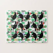 Spaß Weihnachten Kackend Hund im Wald Puzzle (Horizontal)