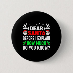 Spaß Weihnachten Kinder Erwachsene Liebe Santa I k Button