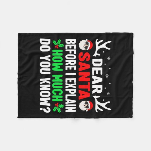 Spaß Weihnachten Kinder Erwachsene Liebe Santa I k Fleecedecke (Vorderseite (Horizontal))