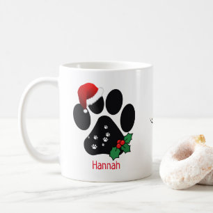 Spaß Weihnachten Kinder Santa Paw Print Tasse