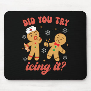 Spaß Weihnachten Krankenschwester Gingerbread Mann Mousepad