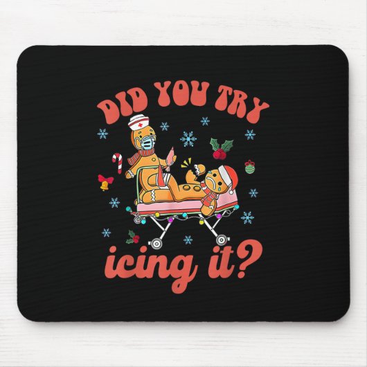 Spaß Weihnachten Krankenschwester Gingerbread Mann Mousepad (Vorne)