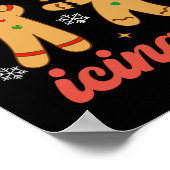 Spaß Weihnachten Krankenschwester Gingerbread Mann Poster (Ecke)