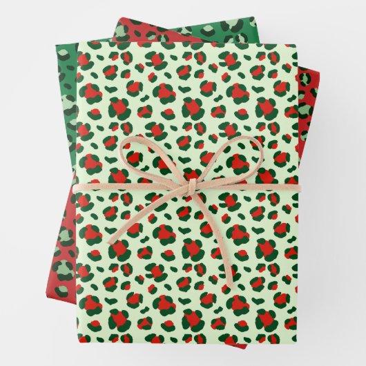 Spaß Weihnachten Leopard Print Trio Mix Geschenkpapier Set (Beispiel)