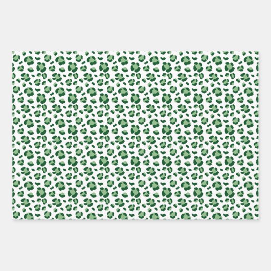 Spaß Weihnachten Leopard Print Trio Mix Geschenkpapier Set (Vorderseite 3)