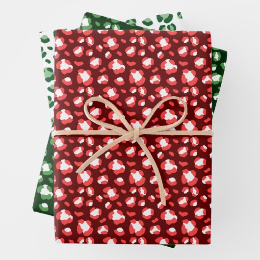Spaß Weihnachten Leopard Print Trio Mix Geschenkpapier Set (Beispiel)