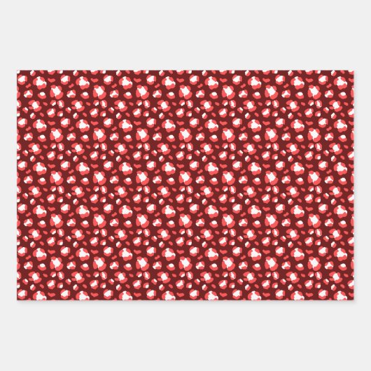 Spaß Weihnachten Leopard Print Trio Mix Geschenkpapier Set (Vorderseite)