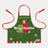 Spaß Weihnachten mit Schneeflocken auf GREEN Frohe Schürze (Vorderseite)