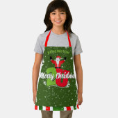 Spaß Weihnachten mit Schneeflocken auf GREEN Frohe Schürze (Insitu)