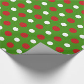 Spaß Weihnachten Punkte in rot-weiß Wrapping Geschenkpapier (Ecke)