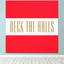 Spaß Weihnachten Red White DECK The HALLS Streifen