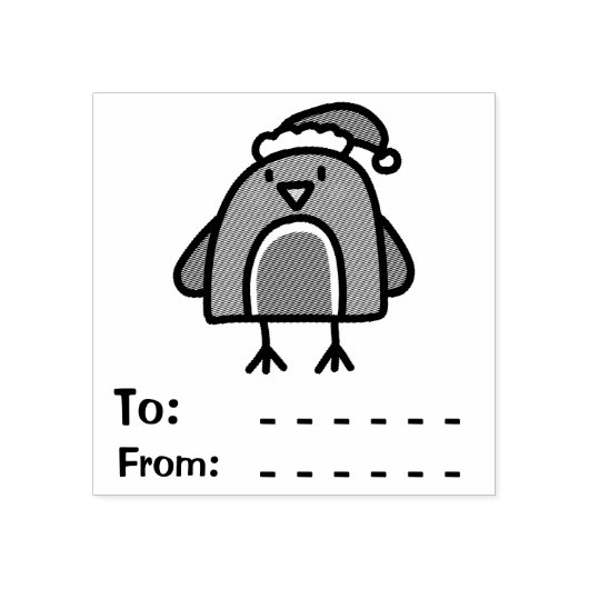 Spaß Weihnachten Robin Kids Geschenksiegel Gummistempel (Prägung)