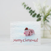 Spaß Weihnachten Schweinekarte! Postkarte (Stehend Vorderseite)