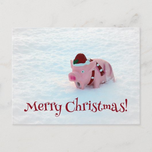Spaß Weihnachten Schweinekarte! Postkarte (Vorderseite)