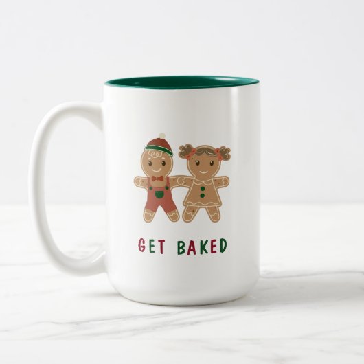 Spaß Weihnachten Sprichwort Baked Gingerbread Urla Zweifarbige Tasse (Links)