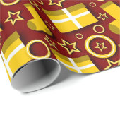 Spaß Weihnachten Stuff auf Maroon Geschenkpapier (Rolleneckpunkt)