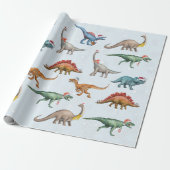 Spaß Weihnachten Urlaub Dinosaur Wasserfarben Must Geschenkpapier (Ungerollt)