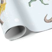 Spaß Weihnachten Urlaub Dinosaur Wasserfarben Must Geschenkpapier (Rolleneckpunkt)