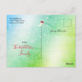 Spaß Weihnachten Urlaub Toilette Tree Lights Grün Postkarte (Rückseite)