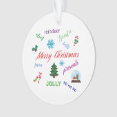 Spaß Weihnachten Word Cloud Design Ornament (Vorderseite)