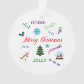 Spaß Weihnachten Word Cloud Design Ornament (Vorderseite)