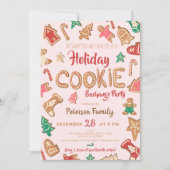 Spaß Weihnachts-Cookie-Austausch Party tauschen ro Einladung (Vorderseite)
