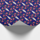 Spaß Weihnachts-Geschenk: Santas, Holly, Ho, ho, h Geschenkpapier (Ecke)