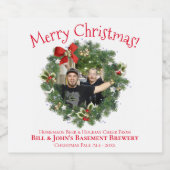 Spaß Weihnachts-Kranz Bilderrahmen Zuhause Brew Bierflaschenetikett (Einzelnes Label)