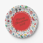 Spaß Weihnachts Print Party Teller (Vorderseite)