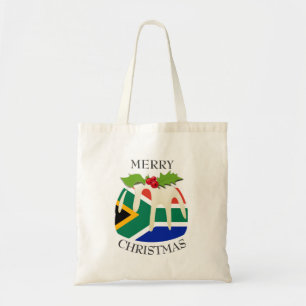 Spaß   Weihnachts-Pudding mit   SÜDAFRIKA FLAG Tragetasche