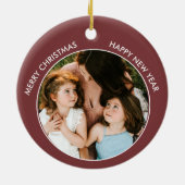 Spaß Weihnachtsbaum Dangling Cat Foto Keramik Ornament (Hinten)