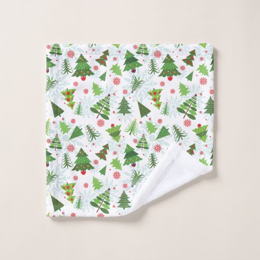 Spaß-Weihnachtsbaum-Druck-mit Monogramm Tücher (Waschlappen)
