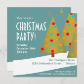 Spaß-Weihnachtsbaum-Trio-Feiertags-Party Einladung (Vorne/Hinten)