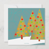 Spaß-Weihnachtsbaum-Trio-Feiertags-Party Einladung (Rückseite)