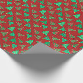 Spaß Weihnachtsbaumen | Gemustert Geschenkpapier (Ecke)