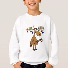 Spaß-Weihnachtselche mit Zuckerstange und Hoodie