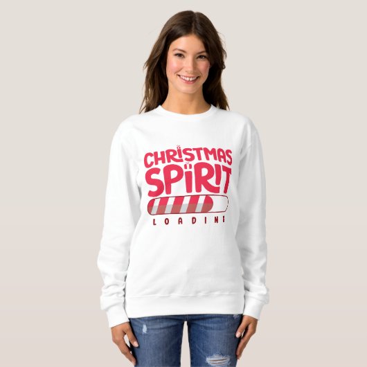 Spaß Weihnachtsgeist Loading White Sweatshirt (Vorne ganz)