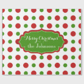 Spaß-WeihnachtsPunkte im Rot und im Grün Geschenkpapier (Flach)