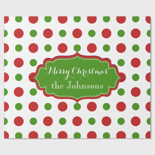 Spaß-WeihnachtsPunkte im Rot und im Grün Geschenkpapier (Flach)