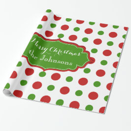 Spaß-WeihnachtsPunkte im Rot und im Grün Geschenkpapier